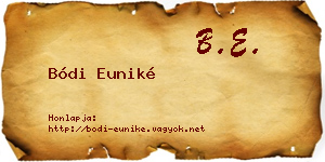 Bódi Euniké névjegykártya